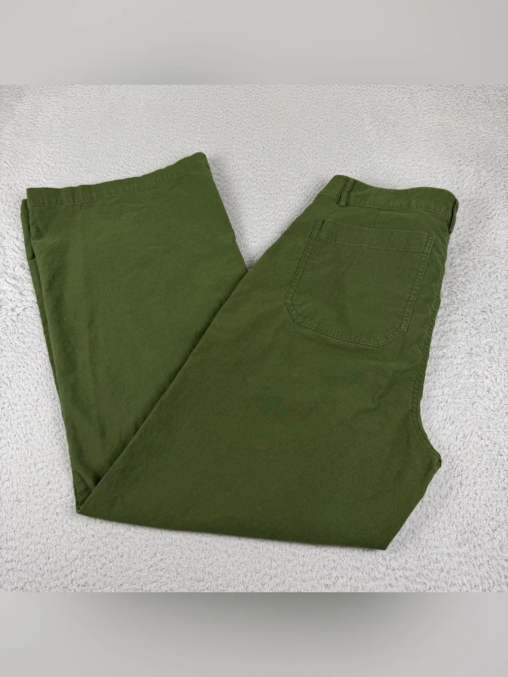 J Crew Lizzie Pants Women 31 Green Wide Leg High Waist Preppy Casual Linen Blend